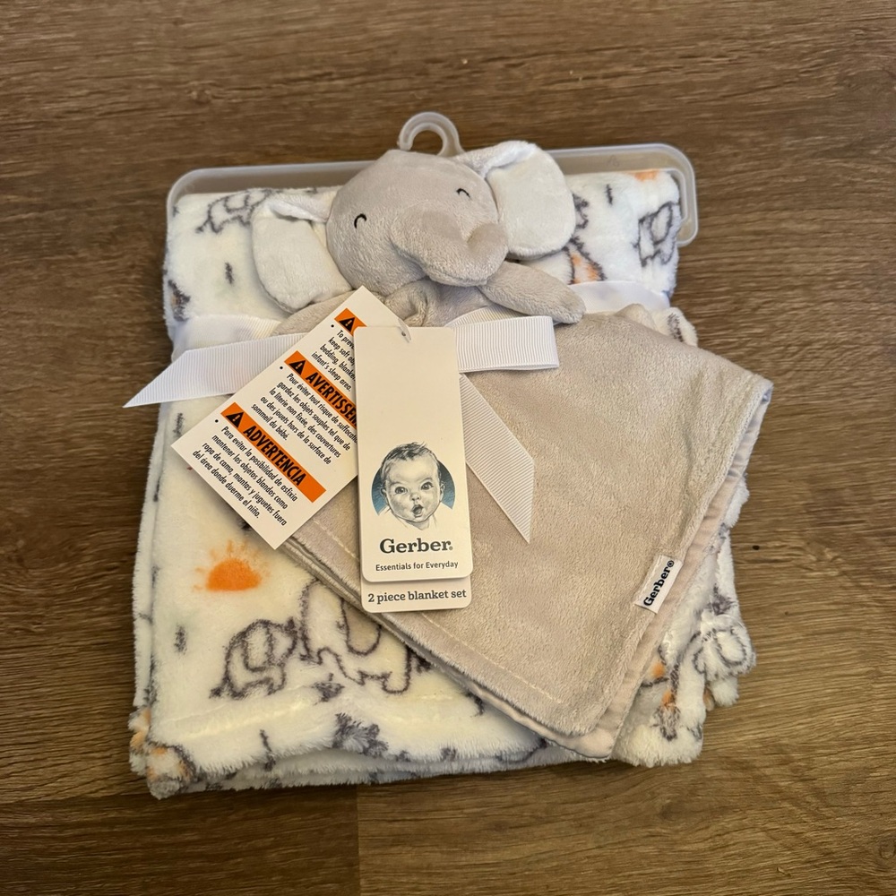Gerber Baby Elephant Security Plush & Blanket Gift